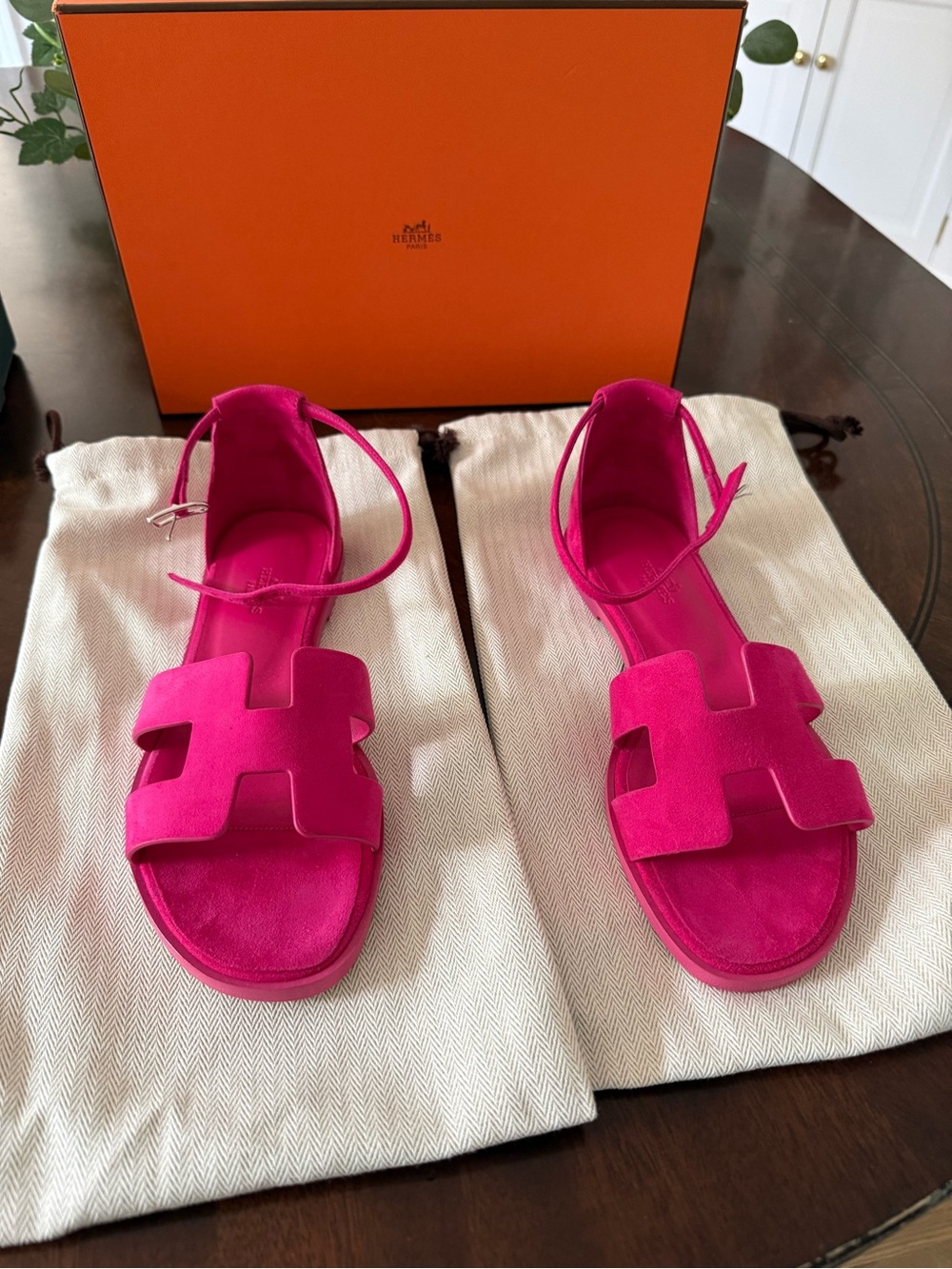 Hermes Size 38 Santorini Rose Sakura Sandals - NIB